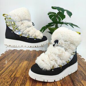 Circus Women's Sam Edelman Rex Black Fur Trim Platform Snow Boots  Size 7.5 US